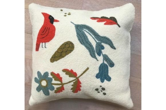 Cardinal Pillow Punch Needle for Apparel