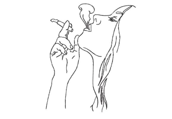 Woman Smoking Minimalist Sketch: A Designer Review
